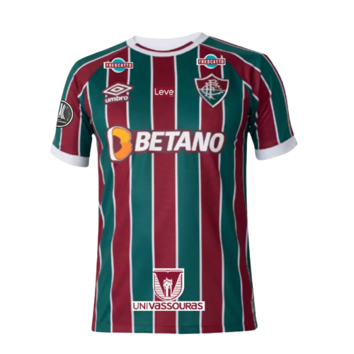 Camisa Fluminense Home 23/24 - Libertadores 2023 com Patrocínio e Patch - Torcedor - Masculino - Grená